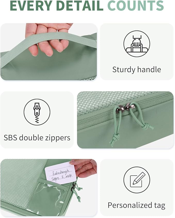 ECOHUB 4 Set /6 Set Packing Cubes for Travel Durable Suitcase Organizer Bags Set with Personalized Tag Various Sizes Travel Essentials Traveling Accessories for Luggage Machine Washable