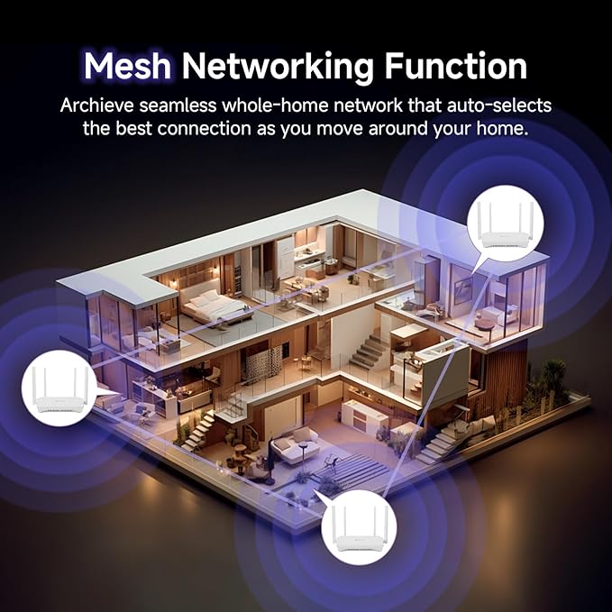 AX1500 WiFi 6 Router Dual Band Wireless Internet Router, Wireless Speed Up to 1.5 Gbps, Full Gigabit Ports, Beamforming, OFDMA, MU-MIMO, Parental Controls, WPA3, EasyMesh