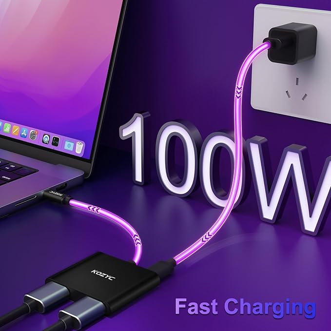 USB C to Dual HDMI Adapter 4K@30Hz, USB C Hub Multiport Adapter with 2xHDMI, USB 3.0, 100W PD, Support USB C to HDMI Splitter Extended Display (MST Only Support Windows), Black