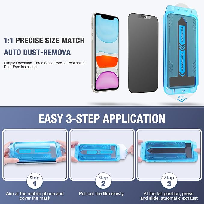 2-Pack Matte Privacy Screen Protector for iPhone 12 Pro Max, Anti-Glare Display Filter, No Bubbles, High Definition Clear, Easy Installation