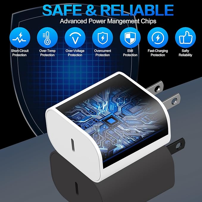 Fast iPhone 17 16 15 Charger Type C Charger Fast Charging Block,3Pack 20W Quick USB C Phone Chargers 6FT USB C Charging Cord for iPhone 17/17 Pro/17 ProMax/17 Air/16 Pro/16 ProMax/16e/15 ProMax/15Plus