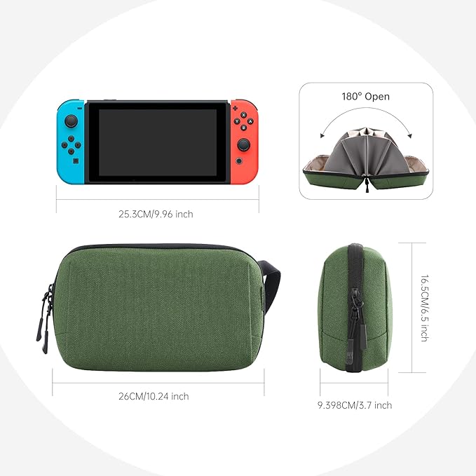 Electronic Organizer Travel Case Bag for Cables, Switch, SD card, Passport and More – Ultimate Protection & Portability Waterproof (Green)