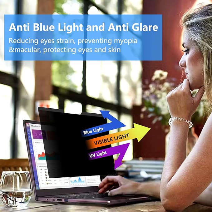 ZOEGAA Magnetic 11.6 Inch Laptop Privacy Screen Filter, for Removable & Reusable 16:9 Widescreen Display Laptop Privacy Screen 11.6 inch and Anti-Spy Anti-Blue Light Anti-Glare Protector