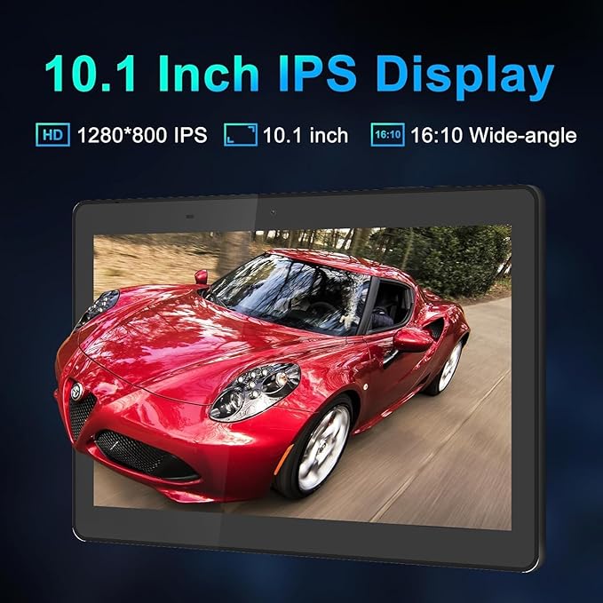 10.1 Inch Android 14 Tablet with Stylus Pen, 6GB RAM, 32GB+128GB Expandable Storage, Quad-Core, 5000mAh, IPS HD,Dual Camera, Bluetooth, WiFi, Google Certified
