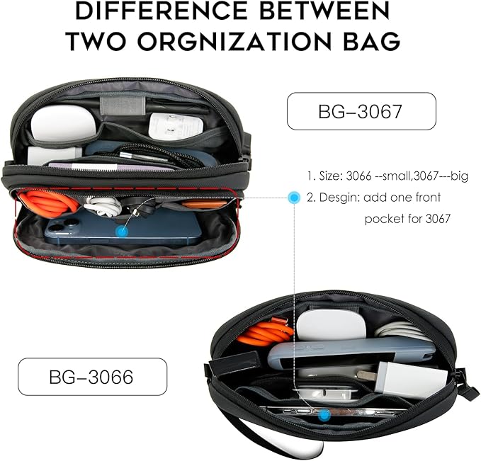BANGE Electronics Organizer Travel Case, Water Resistant Travel Bag, Tech Pouch Accessories Organizer for Cable,Cord, Phone, Cables, Airpods, USB Flash Drive, Daily Items