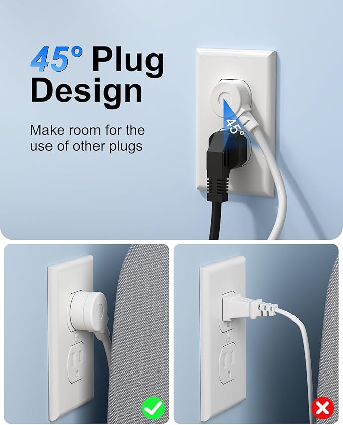 Power Strip with USB C - 40W Charging Station with 2 Outlets 3 USB A & 2 USB C - Charger for Multiple Devices, 5Ft Flat Plug Extension Cord, Non Surge Protector for Cruise Travel Office(White)