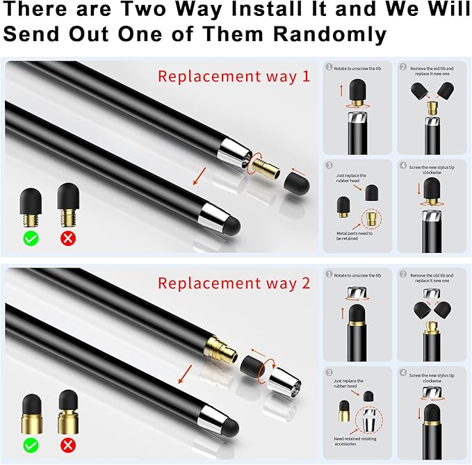 10 PCS Stylus,Stylus Pen for Touchscreen,Stylus 2-in-1 High Sensitivity & Precision Suitable for Touch Screens of iPhone/ipad/Android Tablets(10 Stylus Pen Silver/Black + 20 Tips)