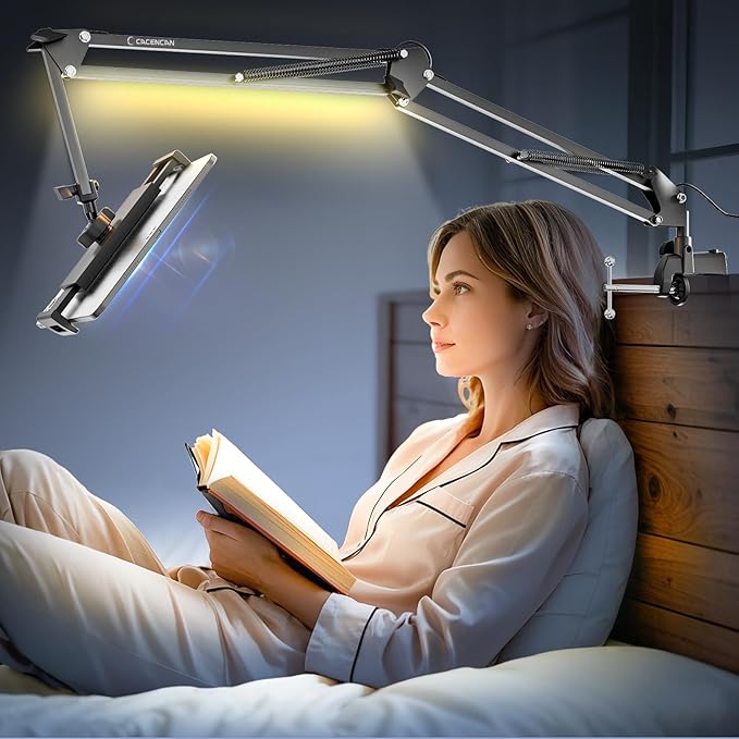 Tablet Clamp (Black with Light, Clamp for Board)