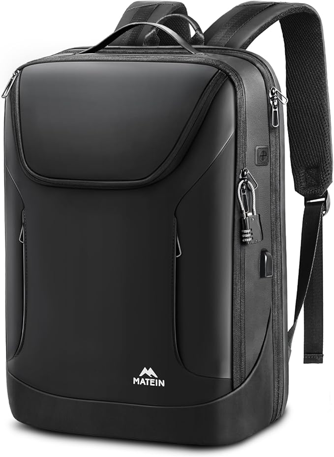MATEIN Waterproof Laptop Backpack 17 Inch, Anti Theft Business Backpack with Lock & USB Charging Port, Large TSA Tech Backpacks College Computer Back Pack Gifts for Men Women Work Office Travel, Black