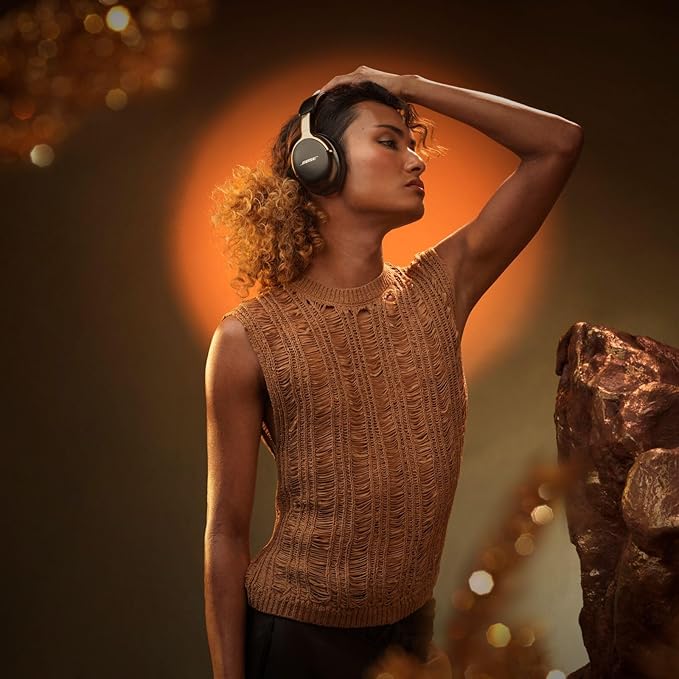 Bose New QuietComfort Ultra Bluetooth Headphones (2nd Gen), Wireless Headphones with Spatial Audio, Over Ear Noise Cancelling with Mic, Up to 30 Hours of Play time, Desert Gold - Limited Edition Color