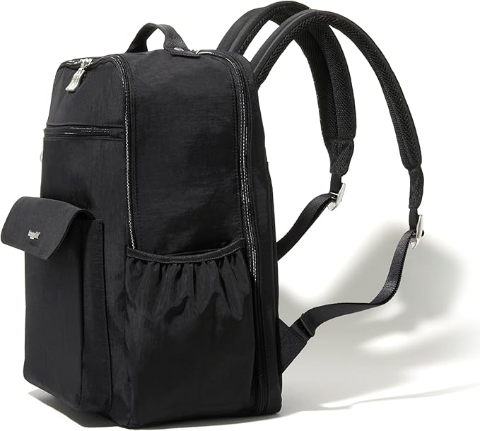 Baggallini Everyday Laptop Backpack - 11x15.5 Lightweight Water-Repellent Nylon Travel Bag w/Padded Laptop Sleeve & RFID