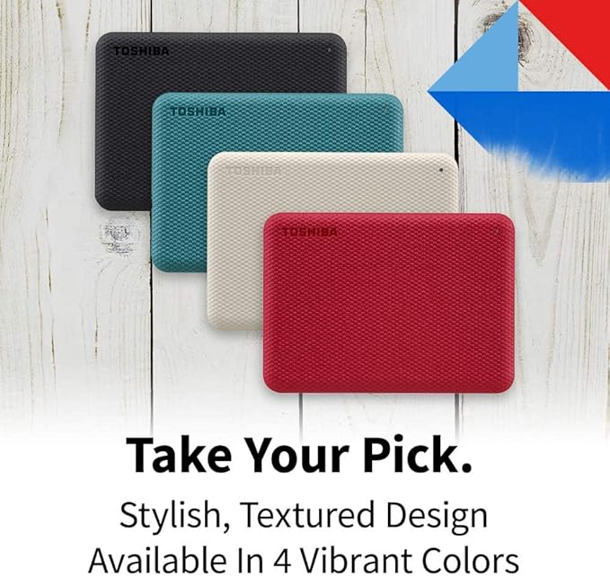 Toshiba Canvio Advance 4TB Portable External Hard Drive USB 3.0, Red - HDTCA40XR3CA