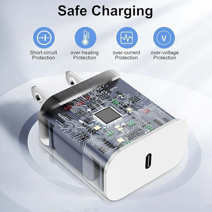 iPhone Air/17ProMax Charger Fast Charging,2Pack 20W USB C Fast Charger Block 6FT USB C to C Charging Cable Cord for Apple iPhone 17 Pro Max/17/16E/16 ProMax/16Plus/15Pro/15,iPad Air/Pro 13/12.9/11inch