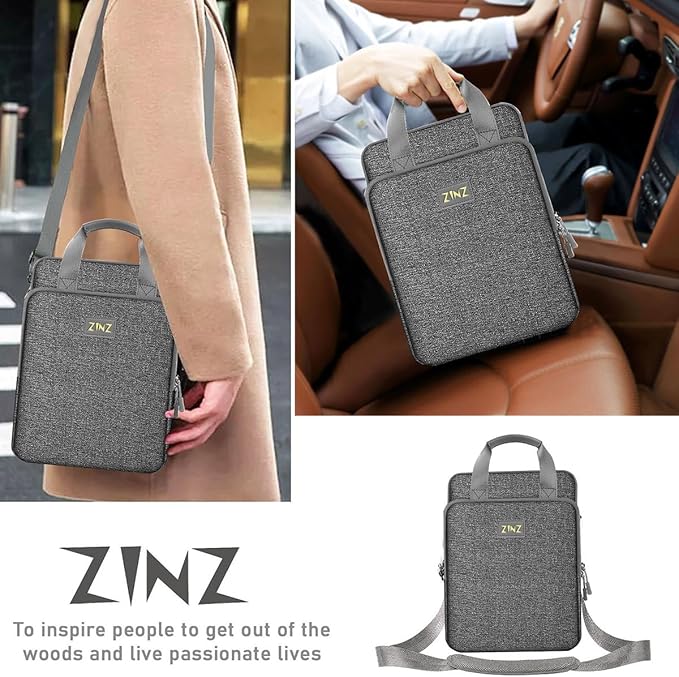 ZINZ Slim & Expandable Case 12.9 13 inch Travel Laptop Shoulder Bag for MacBook Air 13" M3/M2/M1, MacBook Pro 13" M2/M1, iPad Pro 12.9"/13"/11", iPad Air 13",L01G03