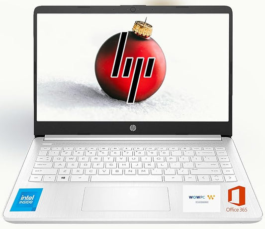 HP Ultrabook, Intel CPU, 16GB RAM, 1.6TB Storage (64GB OnBoard w/ 512GB Portable Drive + 1TB OneDrive), Up to 12 hrs Battery Life, Windows 11 Pro, Snowflake White, w/WOWPC 3-in-1 Bundle