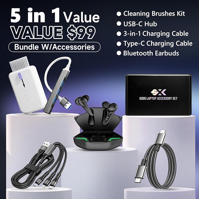 HP Business and Study Laptop 2025 Updated, 15.6" FHD, AMD Ryzen 7 7730U (64GB RAM | 2TB SSD), Numeric Keypad, Webcam, Windows 11 Pro+ Copilot AI, WiFi 6& Bluetooth with 5-in-1 Accessory Kit Box