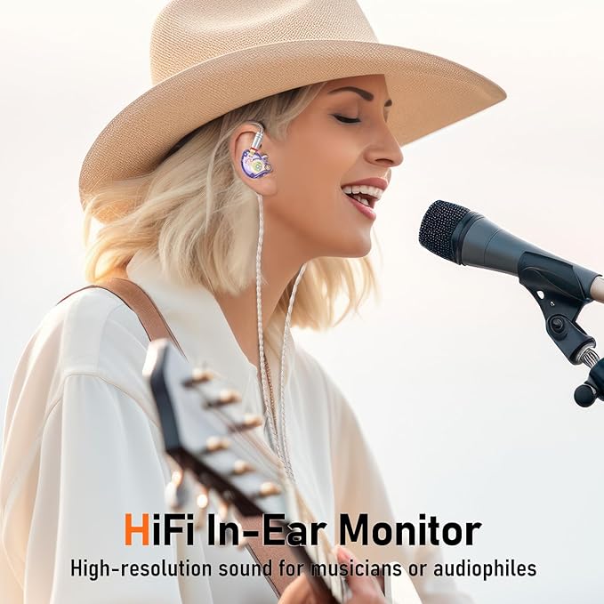 Vibes 202 Wired Earbuds - HiFi in Ear Monitor Headphones – Professional Noise-Isolating Ear Buds - Clear Sound, Deep Bass & Comfort-Fit IEM Earphones - MMCX to 3.5mm, Silver Plated Cord, Carrying Case