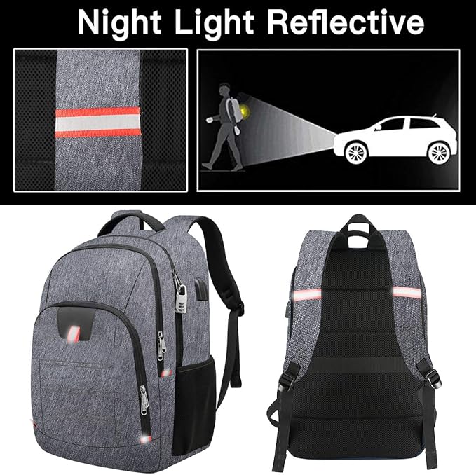 Laptop Backpack for Men, Large Anti-Theft Business Travel Backpack with USB Charging Port, Water Resistant College School Computer Bag for Men/Women for 17 Inch Laptop and Notebook