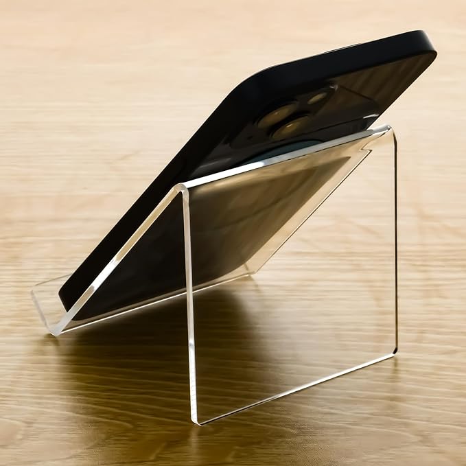 Acrylic Cell Phone Stand, Portable Clear Phone Stand for Desk, Compatible with iPhone 17 16 15 14 13 Pro Max Mini 12 11 Plus SE, Switch, Android Smartphone, Pad, Tablet, Desk Accessories