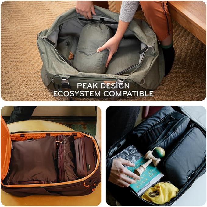 Peak Design Ultralight Mesh Packing Cube, Sage, Stretchy Mesh Luggage Cube with Strap Attachment Points and Luggage Pass Throughs, Zipper Opening, Travel Organizer for Men and Women, Size M