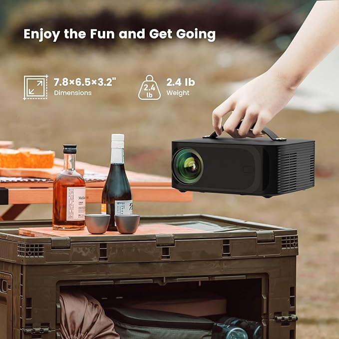 [1200 ANSI/Auto Focus/Built-in APPs] Outdoor-Projector-4K with Wifi6 and Bluetooth, Smart TV OS & DoIby, Portable Projector with Netflix/YouTube/PrimeVideo, ONOAYO 1080P Proyector with 300 ''Display