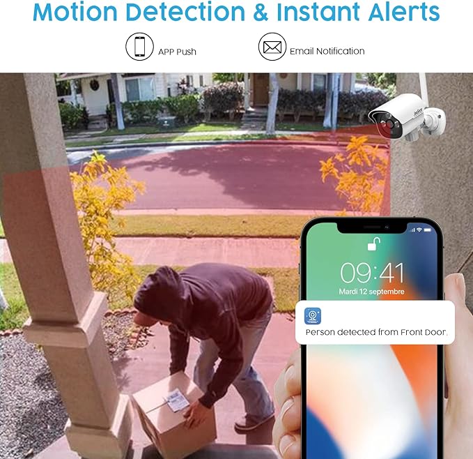 1080P Security Camera System Wireless with 2TB Hard Drive, Plug and Play 8CH Video Surveillance NVR Kit with 8pcs HD Bullet IP Camera for Home/Store/Office, Night Vision Waterproof