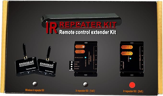 IR Repeater Kit, ir Repeater System，IR Remote Control Extender .Supports up to 100 feet， Dual Sensors Receiver