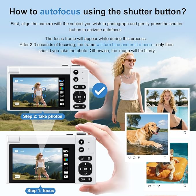 4K Digital Camera, 64MP Vlogging Camera for Photography with 3" 180° Flip Screen,Macro and Wide-Angle Lenses,16X Digital Zoom Point and Shoot Camara with 64GB Micro SD Card for Beginner, Teens