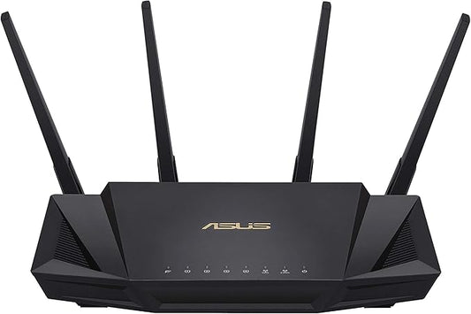 ASUS RT-AX3000 Ultra-Fast Dual Band Gigabit Wireless Router - Next Gen WiFi 6, Adaptive QoS, and AiProtection by Trend Micro | 1x WAN, 4x 1G LAN, 1x USB 3.0 - AiMesh Compatible