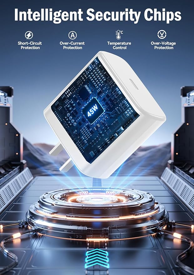 45W Super Fast Charger for Samsung, 6.5FT/2M USB C Charger Fast Charging for Samsung S25/S24/Plus/Ultra, PD 3.0 GaN Type C Charging Block Compatible with iPhone 17/16/15 and More