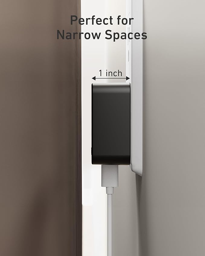 Nekmit 67W Flat USB C Charger Block, 3-Port GaN Fast Wall Charger, USB C Wall Plug for MacBook Pro/Air, iPad, iPhone, Galaxy and More