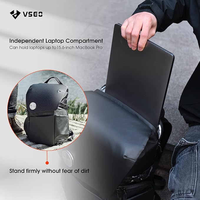 VSGO Black Snipe Camera Backpack 16L – Lightweight 1.1kg Professional DSLR/SLR Photography Bag for Sony, Canon, Nikon Cameras, DJI Stabilizers, Travel & Outdoor Use