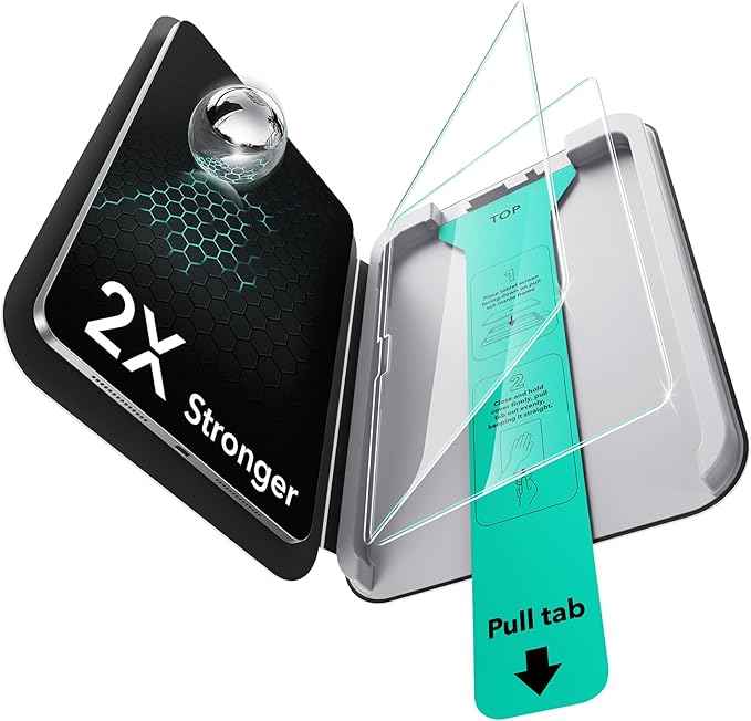ESR 2 Pack Screen Protector for iPad Pro 11 Inch (M5/M4) 2025/2024, 9H Tempered Glass Film with Ultra Fit Tray, Scratch Resistant, HD Clarity, Bubble Free Application, Apple Pencil Support