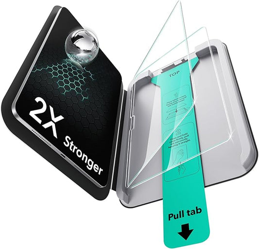 ESR 2 Pack Screen Protector for iPad Pro 11 Inch (M5/M4) 2025/2024, 9H Tempered Glass Film with Ultra Fit Tray, Scratch Resistant, HD Clarity, Bubble Free Application, Apple Pencil Support