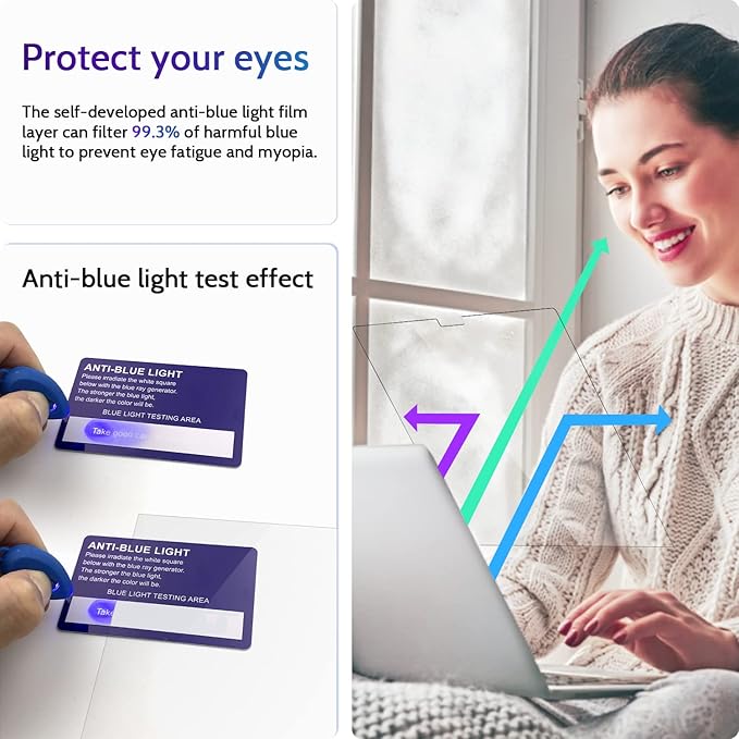 3-Pack Anti Blue Light Screen Protector for MacBook Air 13.6/13 Inch (2022-2025, M2 M3 M4 Chip), 13.6inch Mac Laptop Glare Filter Uv Blocker Shield Cover Eye Protection Film