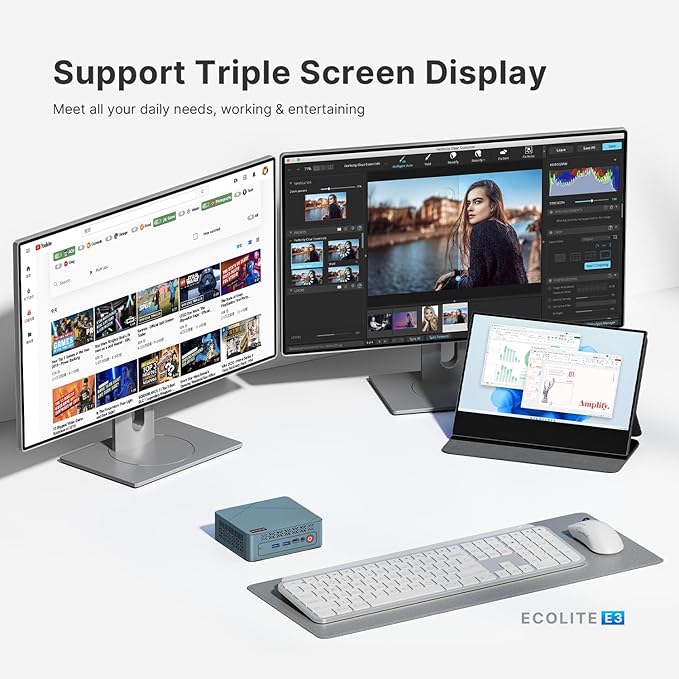 BOSGAME N150 Mini PC E3, Twin Lake N150(Beat N100/N95, up to 3.6GHz), 16GB DDR4 RAM 512 SSD Mini Computers,11 Pro Desktop 4K Dual Display/HDMI/WiFi/BT/LAN for Home/Office