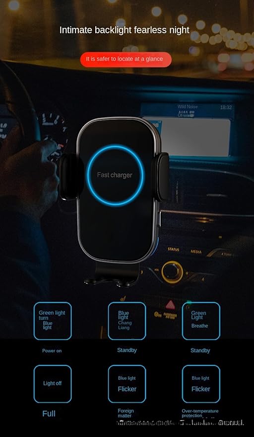 Car Phone Holder, Fast Charging Wireless Charger