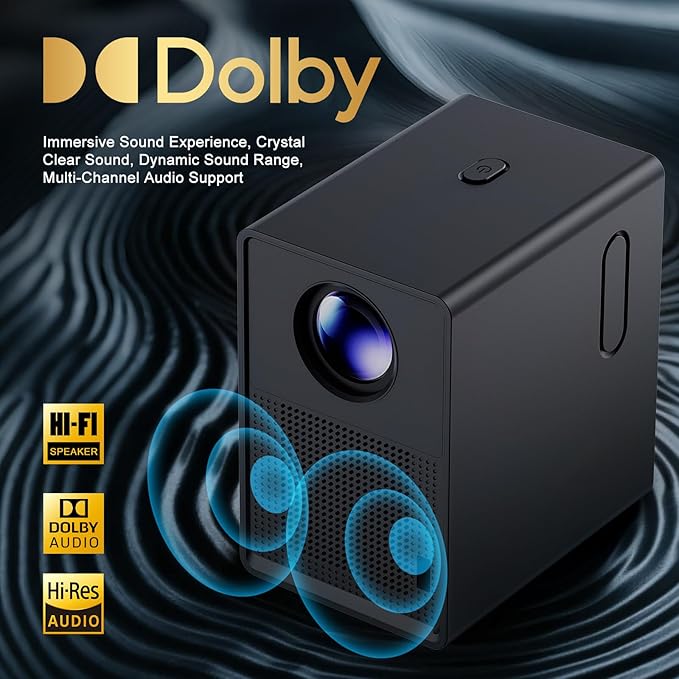 Official Licensed Google TV Smart Projector - 4K UHD Home Theater Projector with WiFi and Bluetooth : Built-in Trending Streaming Apps, Cinematic Dolby Audio, 80% Zoom, 300" Portable Outdoor Projector