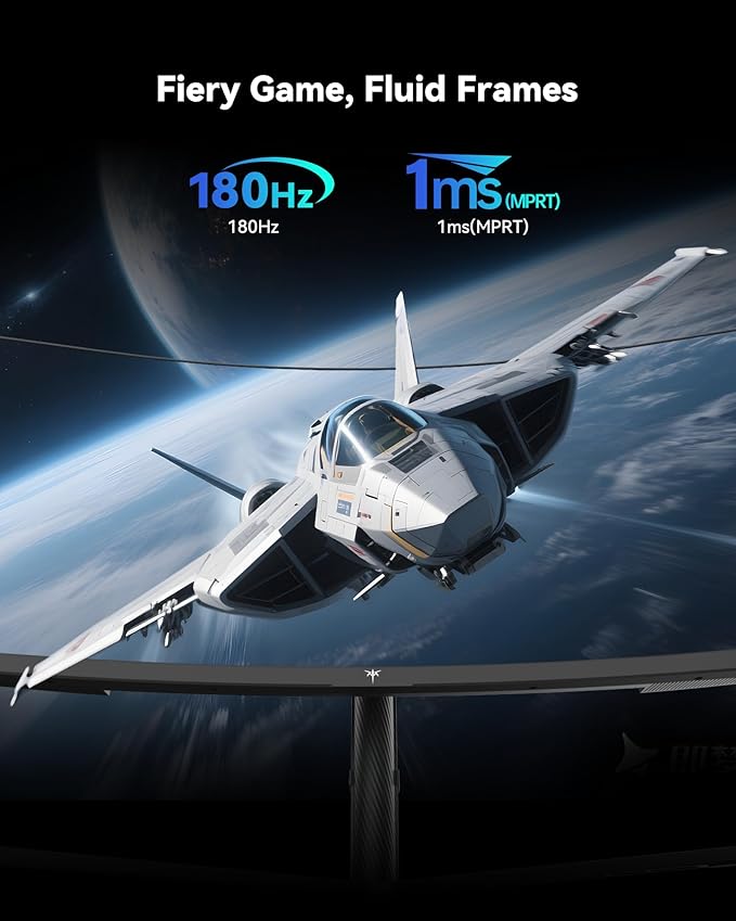 KTC 34 Inch UWQHD Curved Gaming Monitor, 3440x1440 Ultrawide PC Monitor 1500R, 180Hz 21:9 Display, Adaptive Sync, 1ms MPRT, 4000:1 Contrast, Tilt/Swivel/Pivot/Height Adjustment, HDMI2.0 & DP1.4,H34S5