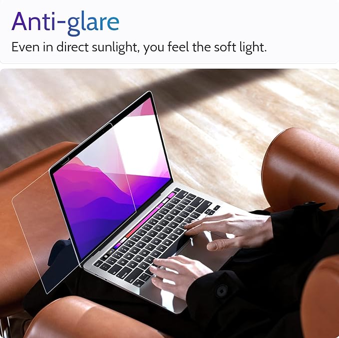 3-Pack Anti Blue Light Screen Protector for MacBook Air 13 Inch(2018-2021,M1)&MacBook Pro 13In(2016-2022,M1,M2), 13.3" Mac Laptop Glare Filter Uv Blocker Shield Cover Eye Protection Film