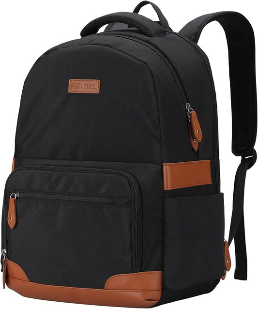 RealCool Laptop Backpack, 31L Travel Backpacks for Women Men, Fits up to 15.6-17 Inch,Water Resistant College Bookbag, for School Business Trip (Black)