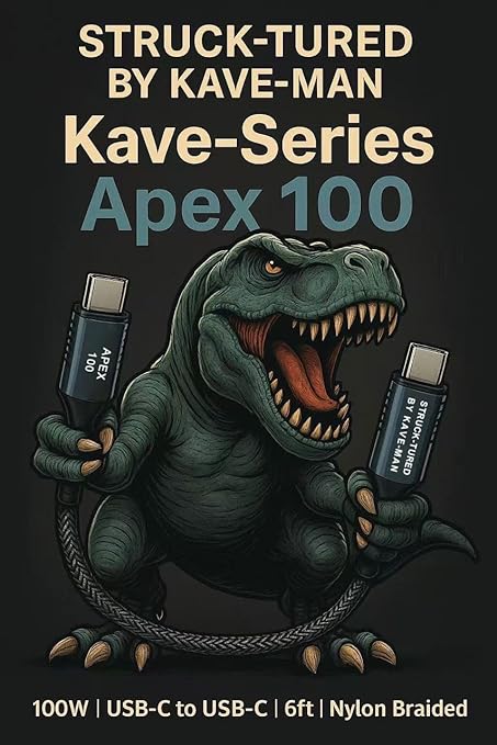 100W USB C to USB C Fast Charging Cable | PD 3.0 C to C Charger Cord with E-Marker Chip | Durable Nylon Braided 6 ft | Kave-Series Apex 100