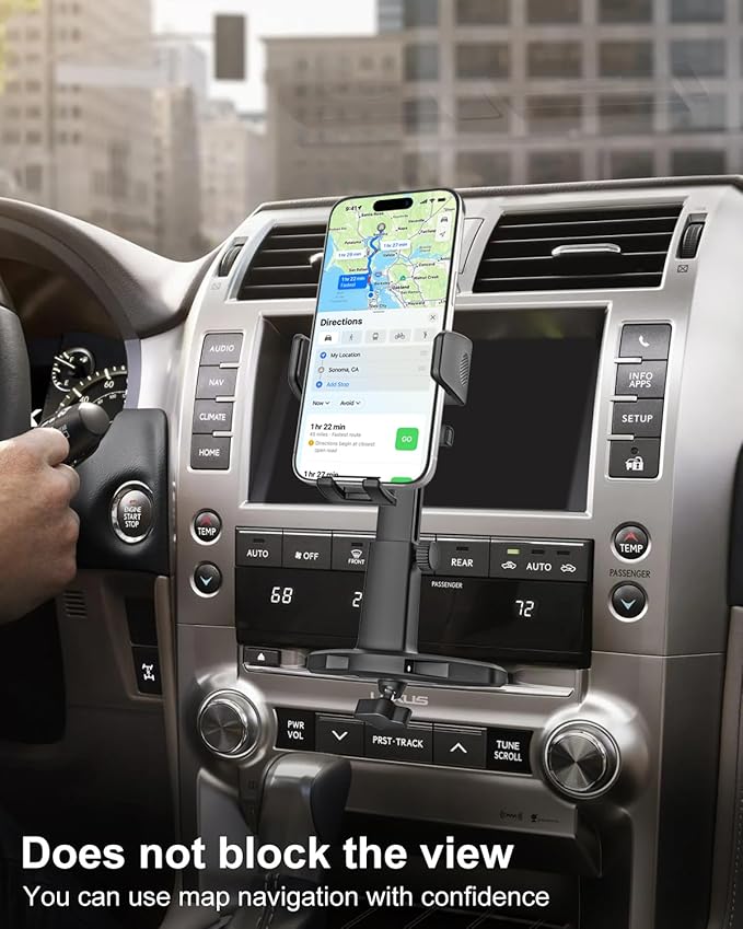 GDZN Adjustable CD Slot Car Phone Mount, [One Button Release] Ultra Sturdy CD Player Phone Holder, Hands-Free Car CD Phone Stand for iPhone 15 Pro Max 14 13 12, Galaxy S24 Ultra 23 22 All 4-7" Phones