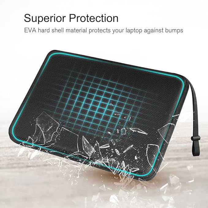 FINPAC 15.6-inch Hard Laptop Sleeve Case Compatible with 15.6 Inch Acer Aspire, Shockproof Computer Carrying Case for 15.6 Inch HP Dell Razer Samsung Laptop Chromebook, Black