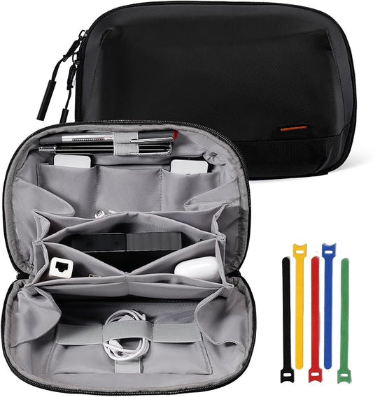 OrgaWise Electronics Organizer, Electronic Accessories Bag Travel Cable Organizer Three-Layer for iPad Mini, Kindle, Hard Drives, Cables, Chargers