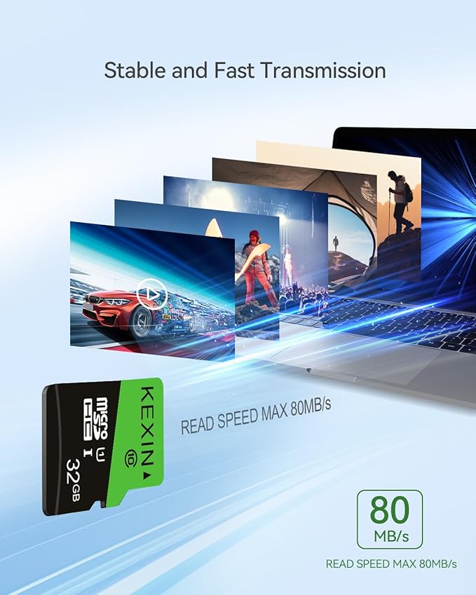 KEXIN 32GB Micro SD Card 5 Pack with SD Adapter microSDHC Memory Card UHS-I C10 U1 Micro SD Card Full HD High Speed TF Card for Smartphone Tablet Dash Cam Drone Game Console, 5 Pack 32 GB