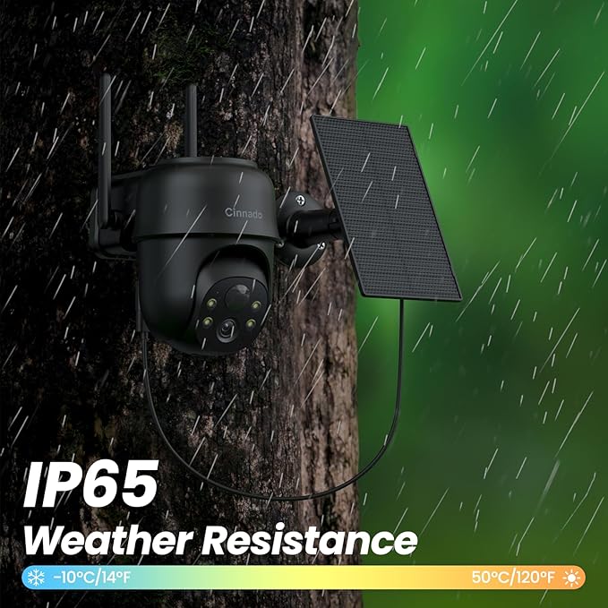 2K Cameras for Home Security-2.4G WiFi Outdoor Camera Wireless Solar/Battery Powered, 360° Viewing, Human Detection, Color Night Vision, Cloud/SD Storage B6 (B6-Black-1pack-2.4G)