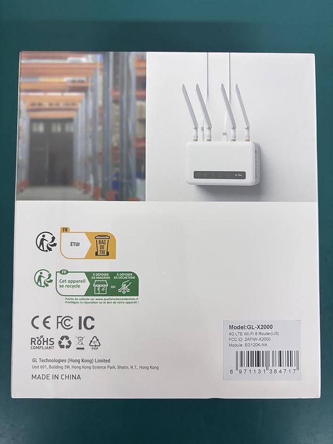 GL-X2000(Spitz Plus) Cellular Gateway 4G LTE Router for Home, RV, Road trips, Offices, CAT 12, Wifi 6 Router, Detachable Antennas, Dual-SIM, T-Mobile & AT&T IoT Certified, OpenVPN, WireGuard (NA Only)