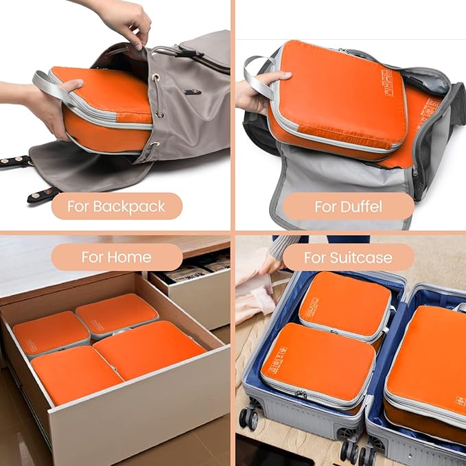 Cambond Compression Packing Cubes for Travel Women - Travel Bags Luggage Organizers Travel Essentials Compression Cubes for Travel Carry on Suitcases Organizer