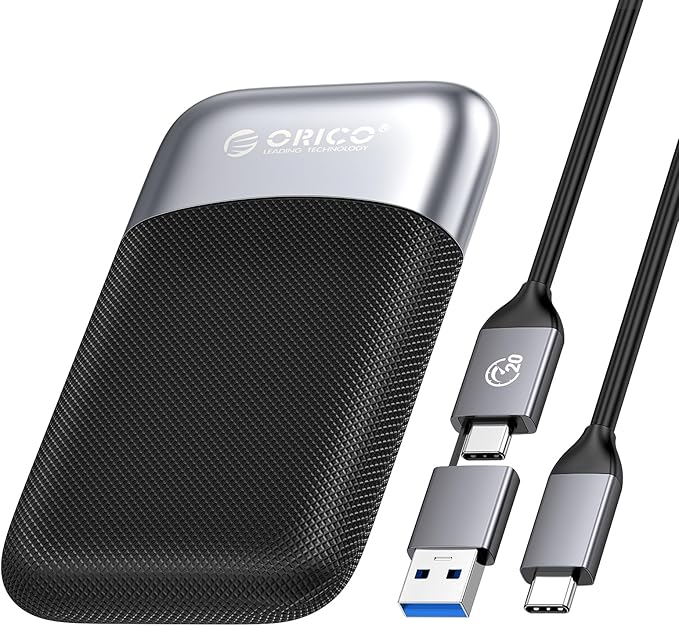 ORICO 512GB External SSD Up to 2000MB/s, Portable Solid State Drive with 20Gbps USB C&A Cable, Reliable Storage for Type-C Smartphone, Tablets, Laptops, USB 3.2 Gen 2x2- M20